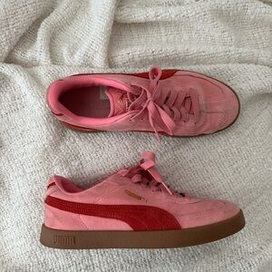 Puma Pink Sneakers with Gold Logo